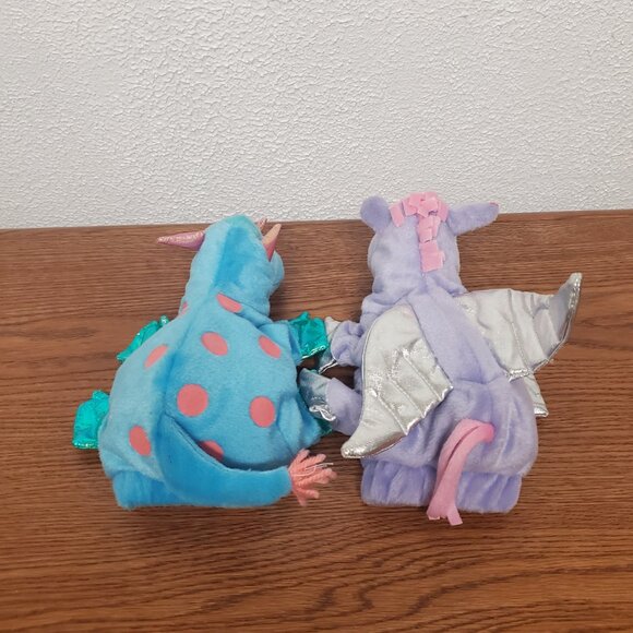 Plush 8" Dragon Hand Puppets by Battat - Lot of 2 - Pretend Play - Picture 3 of 7